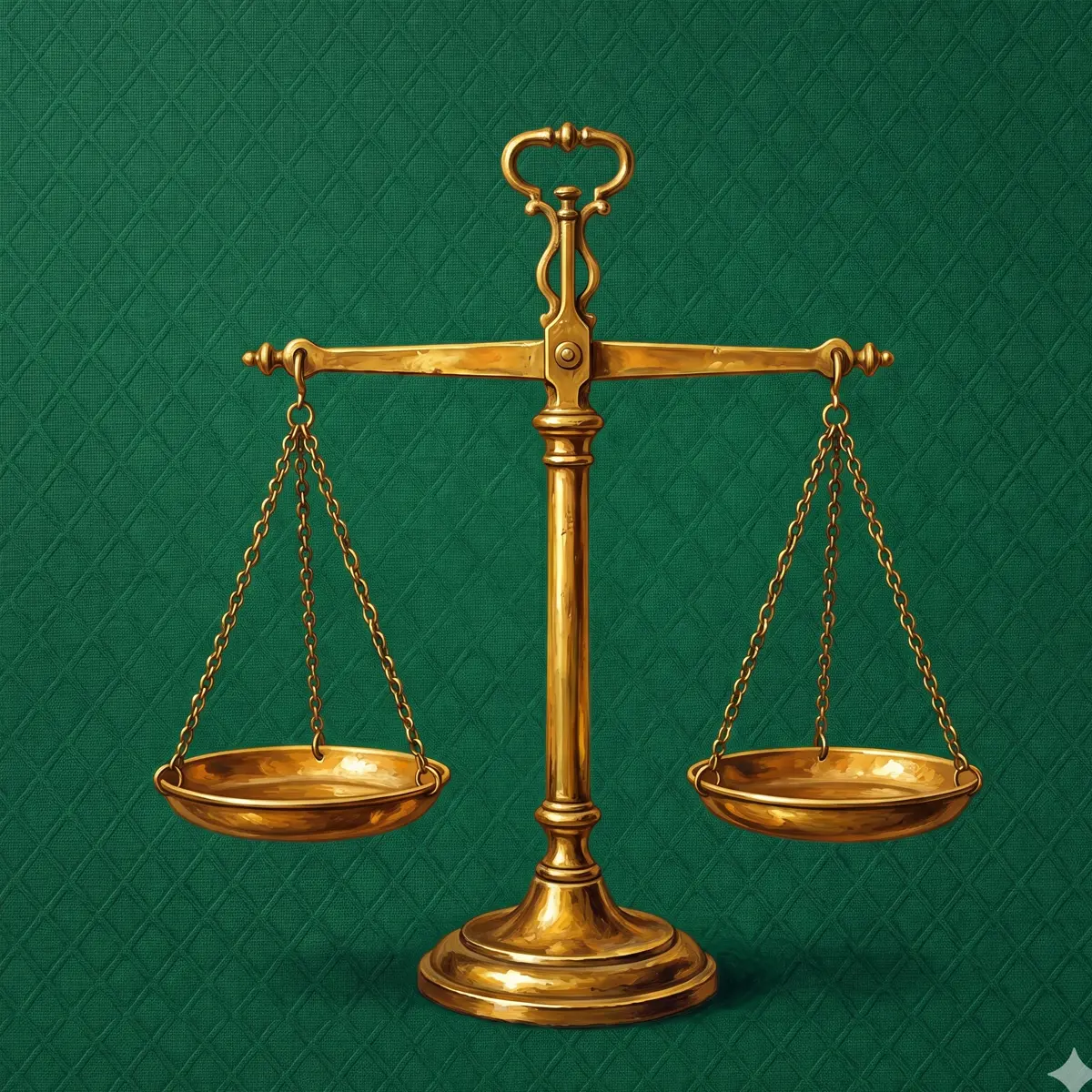 Balance romaine en laiton, symbole de Maât